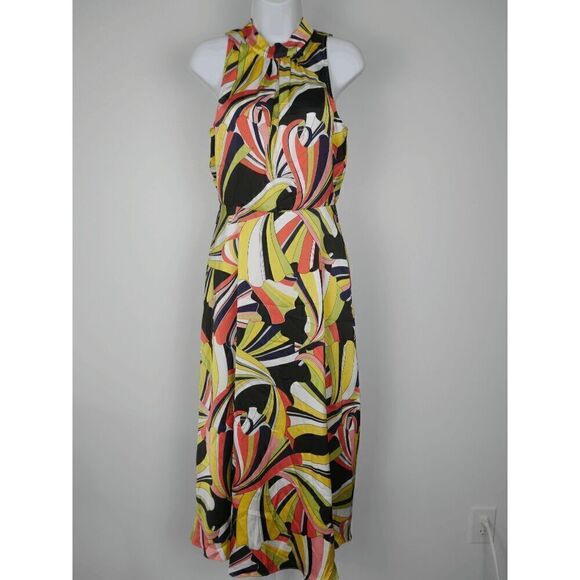 ANNE KLEIN Women's Encore Printed Halter Midi Dress 4 - Picture 1 of 11